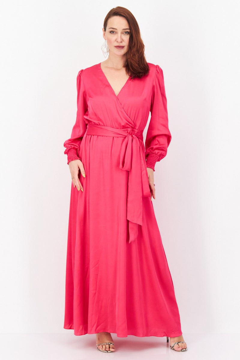 INC Women Textured Maxi Casual Dress, Pink - Image 1