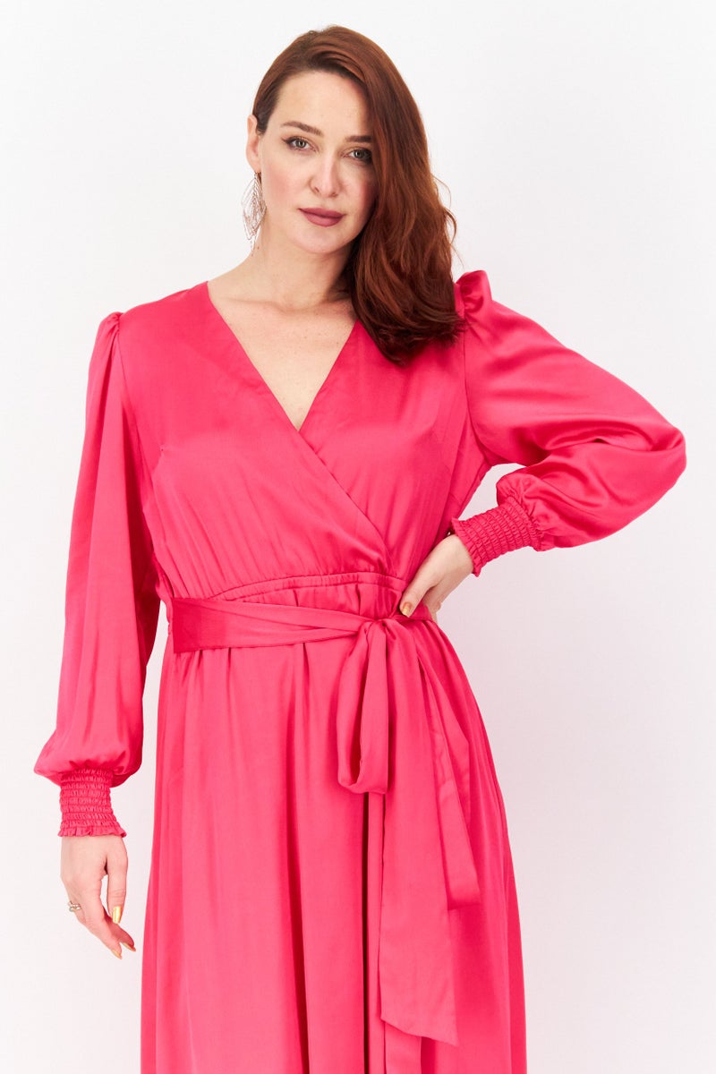 INC Women Textured Maxi Casual Dress, Pink - Image 4