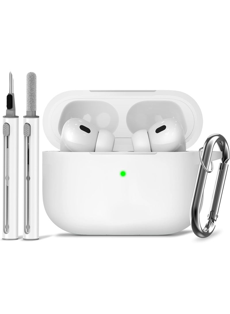 Soft Silicone Protective Case Cover for AirPods Pro 2 with Cleaner Kit and Keychain - Image 1
