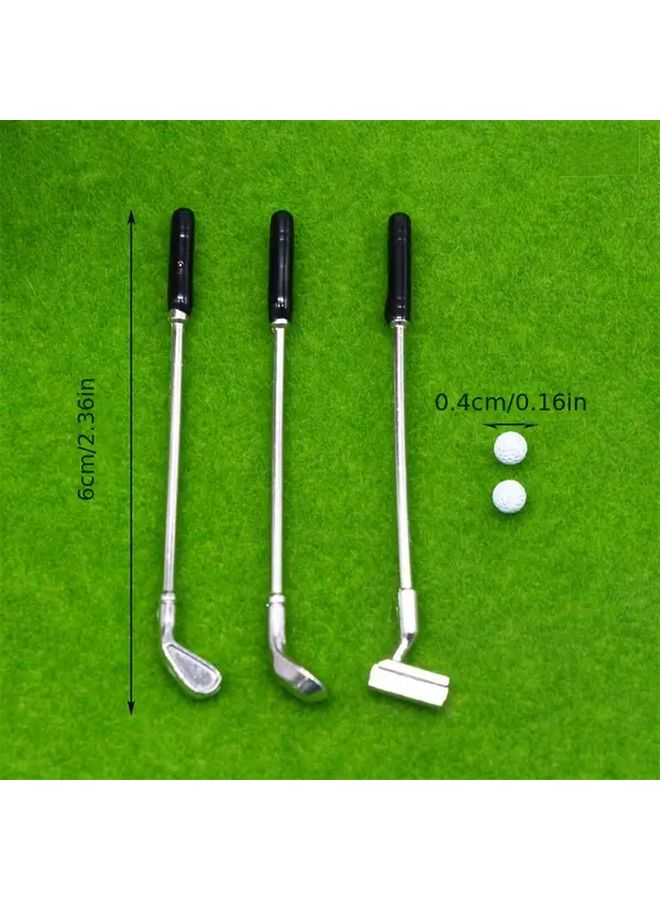 5Pcs Miniature Golf Clubs For Dollhouse Metal Toy With Black Handles Mixed Colors - Image 3