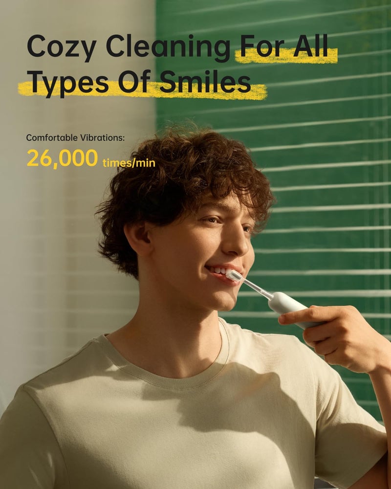 Laifen Wave Special Electric Toothbrush, New 2025 Version Oscillation & Vibration Sonic Electric Toothbrush for Adults with App, 2 Brush Heads, IP68 Waterproof Travel Powered Toothbrush (Matte Grey) - Image 4
