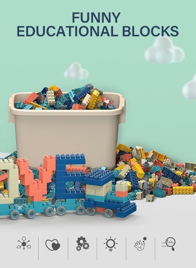 Loquat 300PCS Building Blocks Set with 1 Storage Box, Toy Gift Set,STEM Toys Educational Toys Sets Solid Plastic Sensory Toys for Preschool Kids Boys and Girls - Image 5