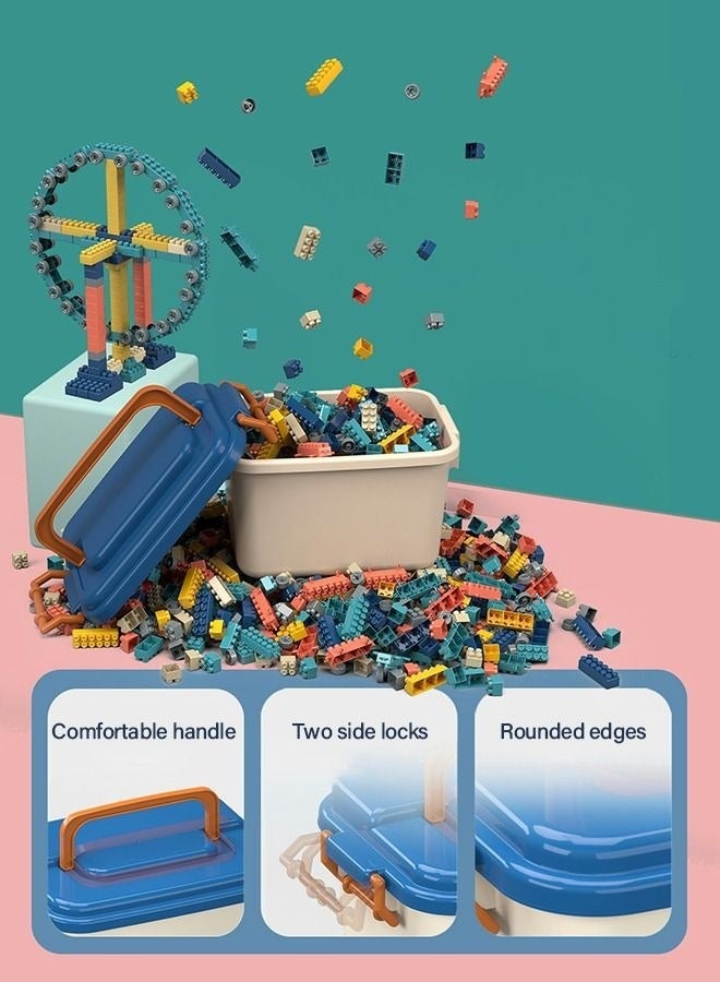 Loquat 300PCS Building Blocks Set with 1 Storage Box, Toy Gift Set,STEM Toys Educational Toys Sets Solid Plastic Sensory Toys for Preschool Kids Boys and Girls - Image 2