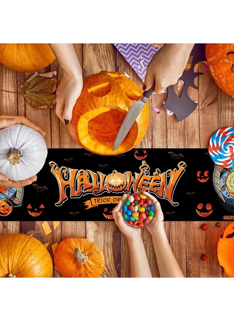 HASTHIP HASTHIP® Halloween Decorations Table Runner for 4-6 Seater Dining Table Evil Pumpkin Print Halloween Table Runner Indoor Washable Halloween Seasonal Fall Decorations (13 Inch X 72 Inch)  - Image 5