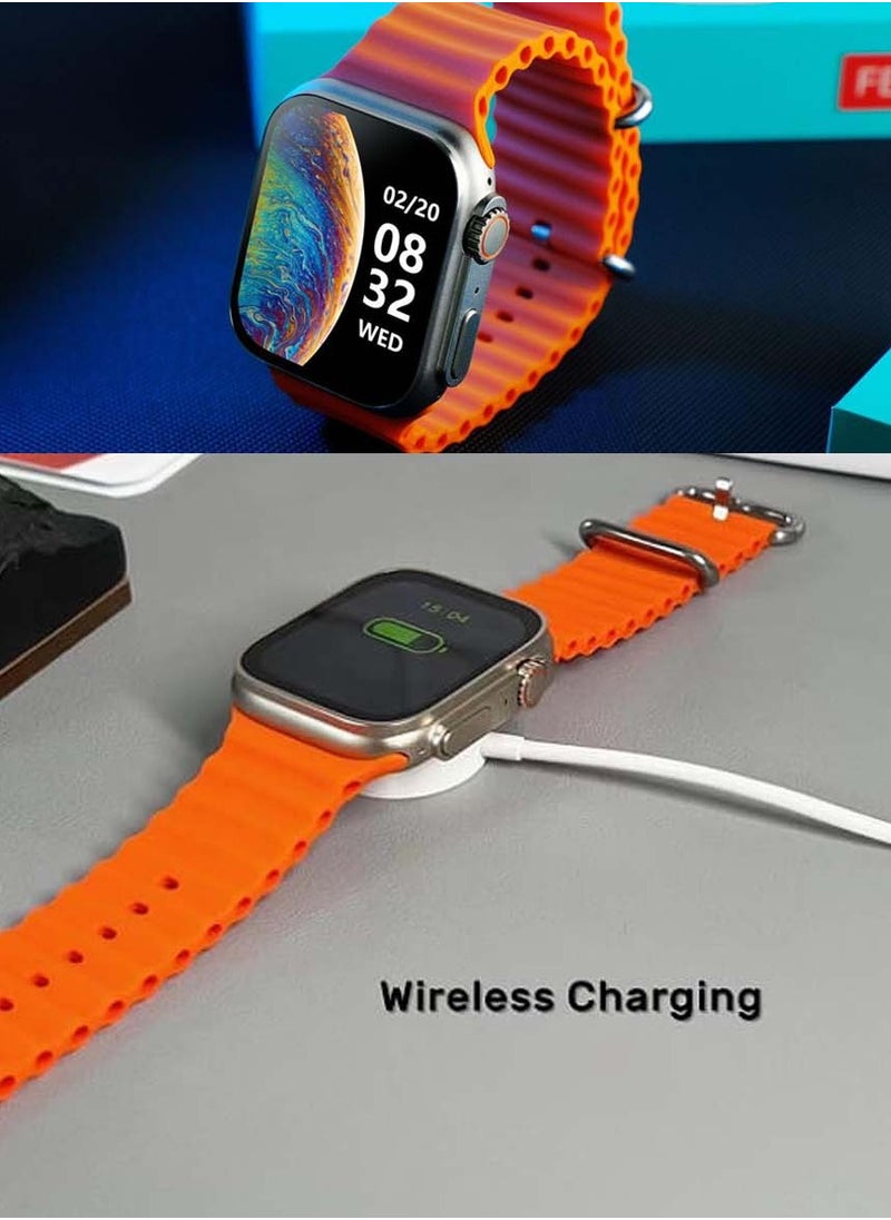 FEND - Smart Watch Ultra 49mm AMOLED Screen with Two Set Strap and Wireless Charger For Men's and Boys - Image 1