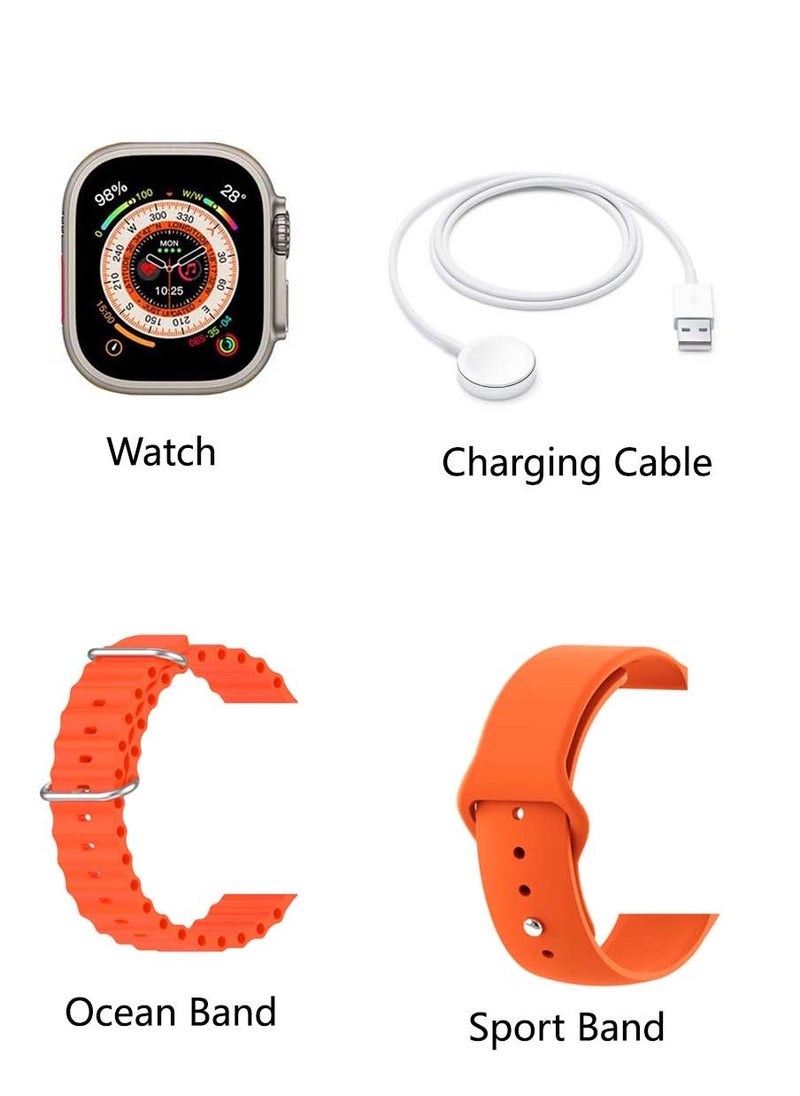 FEND - Smart Watch Ultra 49mm AMOLED Screen with Two Set Strap and Wireless Charger For Men's and Boys - Image 1
