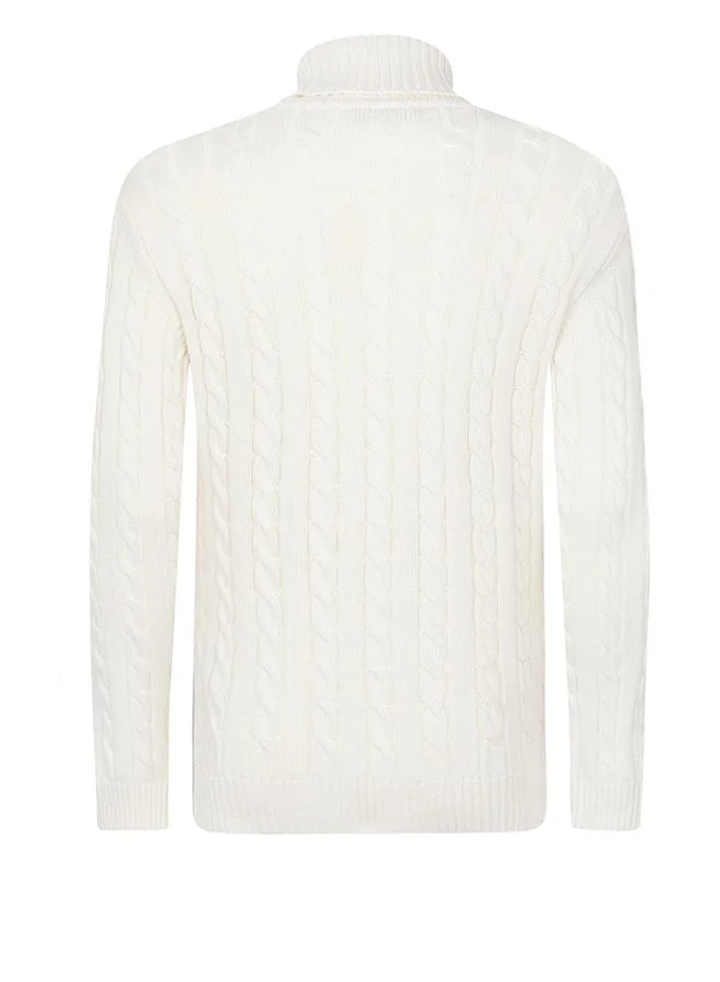 فيليكس هاردي Cable Knit Turtleneck Pullover