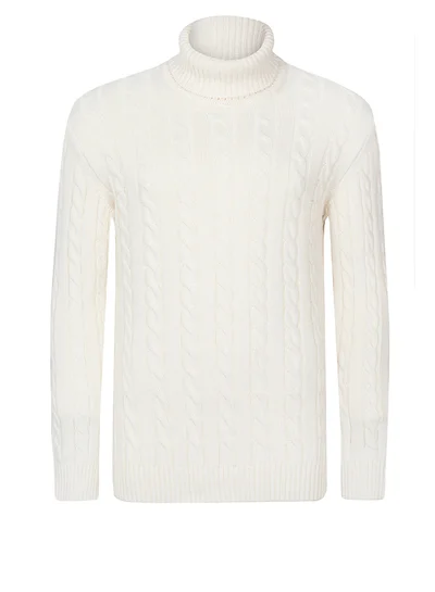 FELIX HARDY Cable Knit Turtleneck Pullover