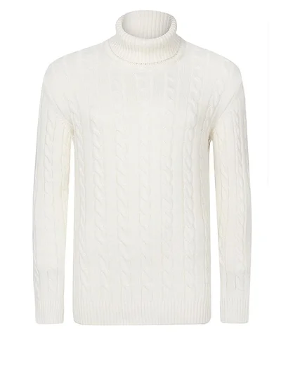 FELIX HARDY Cable Knit Turtleneck Pullover
