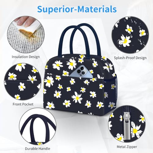 DALINDA Lunch Bag Lunch Box for Women Men Insulated Lunch Bags WaterResistant Cute Cooler Lunch Tote Bag Reusable Large Capacity for Work Travel Picnic - Image 3