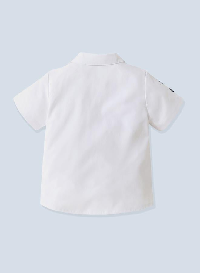 تايك تو قميص ديناصور أبيض مطرز للأولاد - Image 2