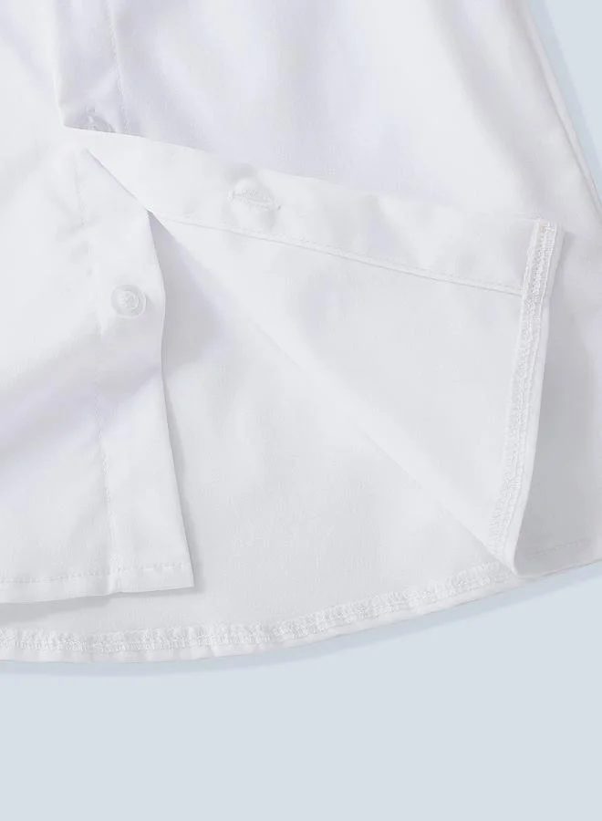 تايك تو Take Two Boys White Embroidered Dinosaur Shirt