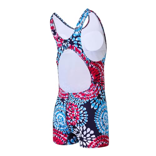 J·E Sterguard J.E Sterguard Athletic Girls' One Piece Swimsuit, Infinity Splice Thick Strap Girls Bathing Suits, Pro for Practice and Competition Fireworks Blue Girl Swimsuits Size 10 1880-11 - Image 3