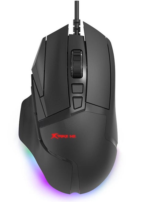 GM520 RGB Gaming Mouse - Optical Sensor 12,800 DPI - 8 Programmble Buttons - 1000HZ Polling Rate With Software