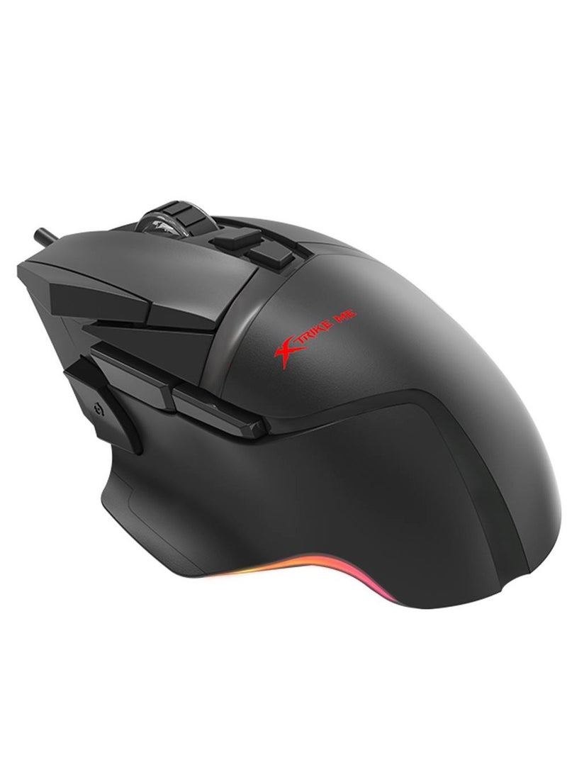 XTRIKE ME - GM520 RGB Gaming Mouse - Optical Sensor 12,800 DPI - 8 Programmble Buttons - 1000HZ Polling Rate With Software - Image 1