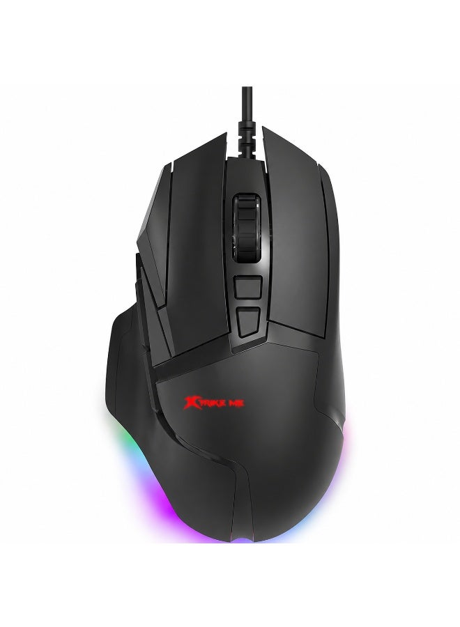 XTRIKE ME GM502 RGB Gaming Mouse 12800 DPI Optical Sensor with 1000Hz Polling Rate & Software - Image 1