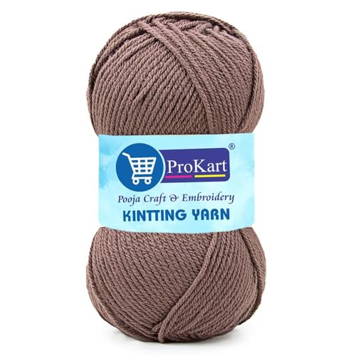 ProKart Premium Woolen 4 ply Hand Knitting Wool Yarn | Fine Weight Knitted and Crocheted Soft Yarn for Sweater, Scarf, Hat, Baby Clothes, Baby Sports, Purse, Gift Bags & DIY Craft Accessories Projects (1 Ball/100 Gram Each) (Light Wine, 100gms x 1 Pack) - Image 1