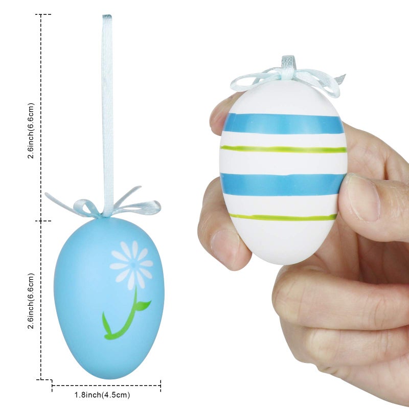 Yunfan 12Pcs Easter Decorations Eggs Hanging Ornaments Colorful for Easter Tree Basket Decor Party Favors Supplies Home - Image 5