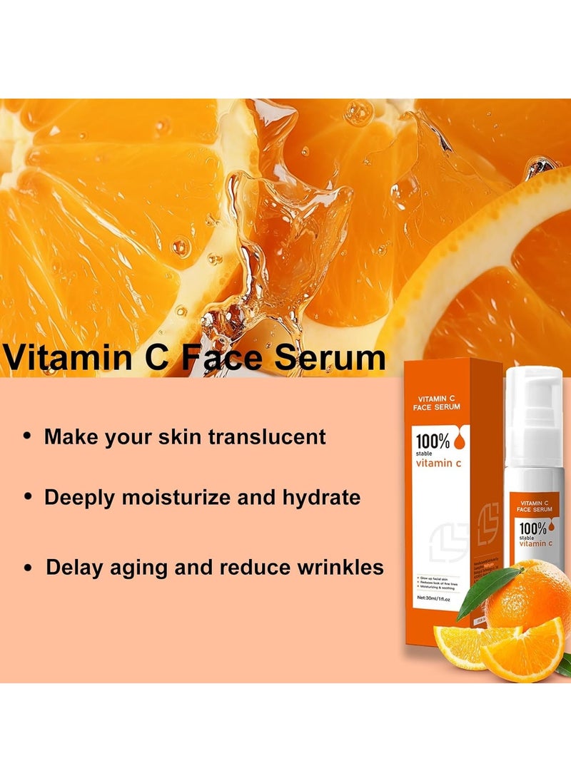 لانثوم مصل فيتامين سي للوجه ، مصل تفتيح ومضاد للشيخوخة مع النياسيناميد وحمض الهيالورونيك ، مصحح البقع الداكنة لعلامات حب الشباب ، سيروم مرطب وشد البشرة للنساء والرجال (1 أونصة) - Image 3