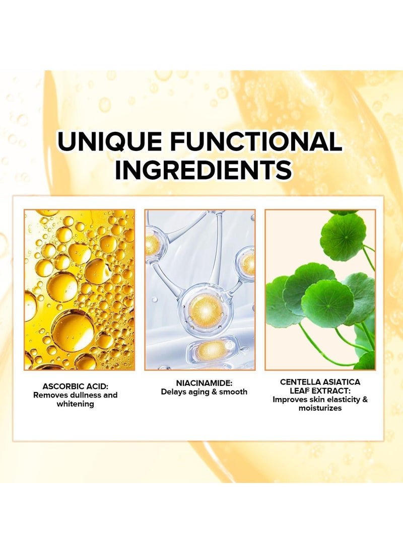 لانثوم مصل فيتامين سي للوجه ، مصل تفتيح ومضاد للشيخوخة مع النياسيناميد وحمض الهيالورونيك ، مصحح البقع الداكنة لعلامات حب الشباب ، سيروم مرطب وشد البشرة للنساء والرجال (1 أونصة) - Image 5
