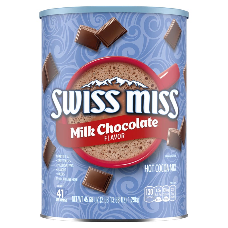 Swiss Miss Milk Chocolate Flavor Hot Cocoa Mix Canister, 45.68 oz. (Pack of 6) - Image 1