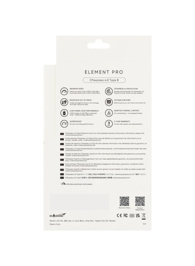 Exascend 256GB Element Pro CFexpress 4.0 Type B Memory Card - Image 4