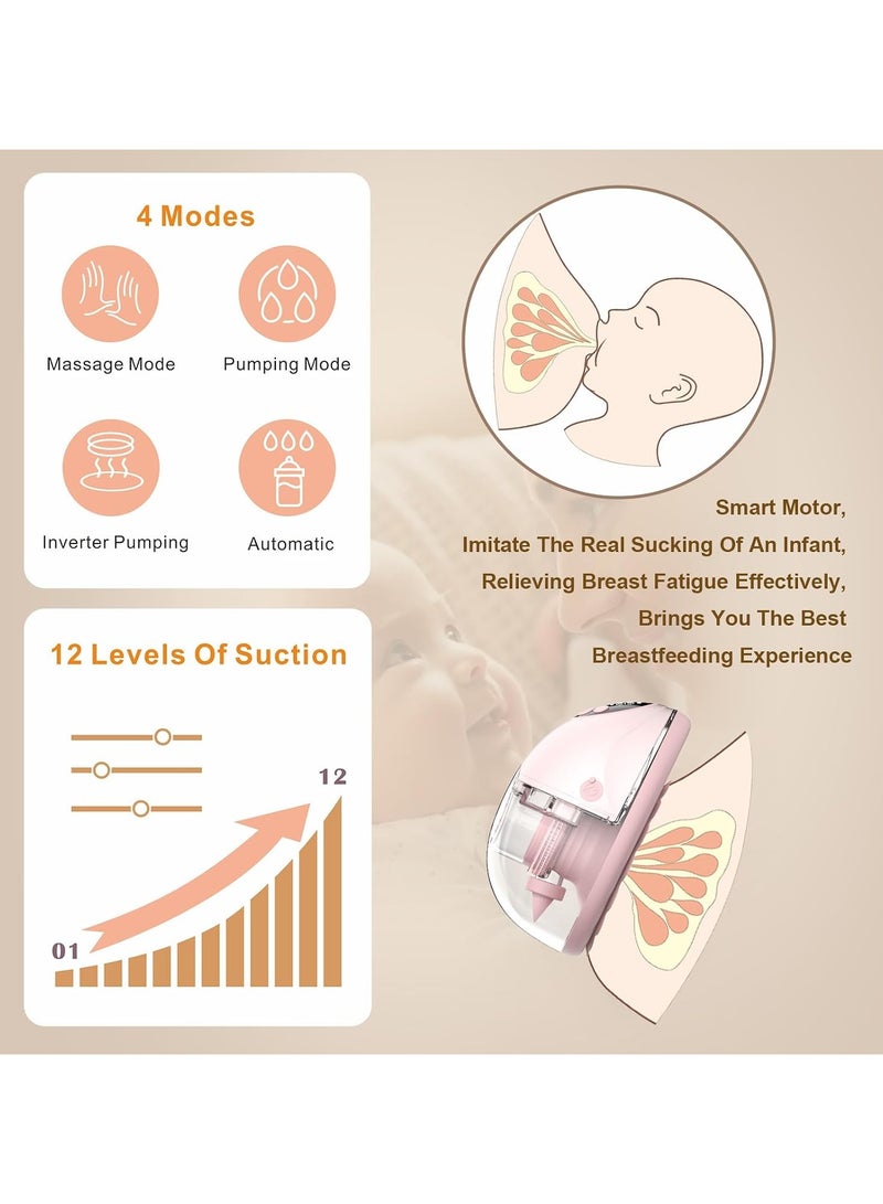 Double Wearable Electric Breast Pump, Hands-Free Cordless Breast Milk Pump, 4 Modes, Adjustable Suction Rechargeable Battery, USB-C Charging, Milk Level Monitor, MY-382 - Image 2