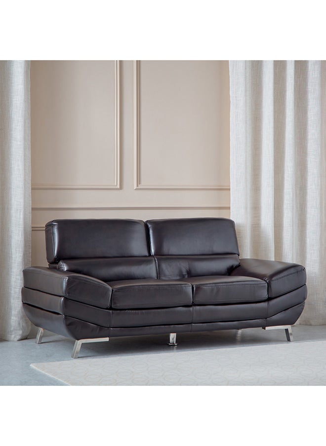 Home Box - Salerno 2-Seater Love Seat Black Faux Leather Sofa 88 x 85 x 224 cm - Image 1