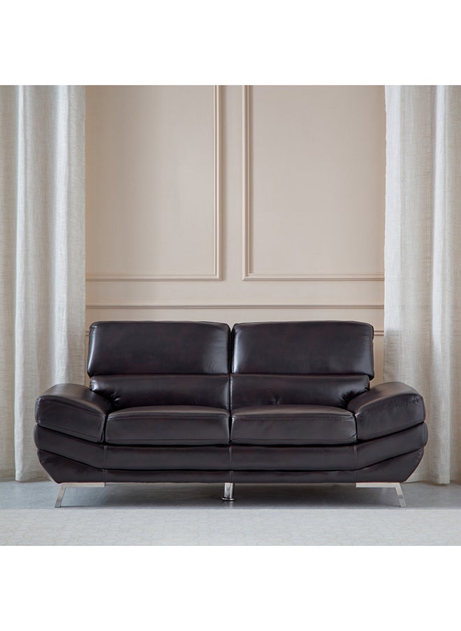 Home Box - Salerno 2-Seater Love Seat Black Faux Leather Sofa 88 x 85 x 224 cm - Image 1