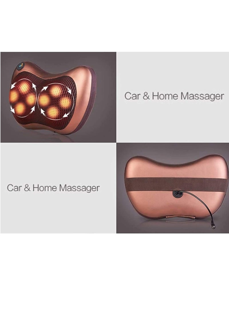 Loquat Neck Massage Pillow And Shoulders, Adomen, Legs Back Massager Relaxation By 8 Head With Magnet Vibrator Electric Heating Kneading Therapy - Image 3