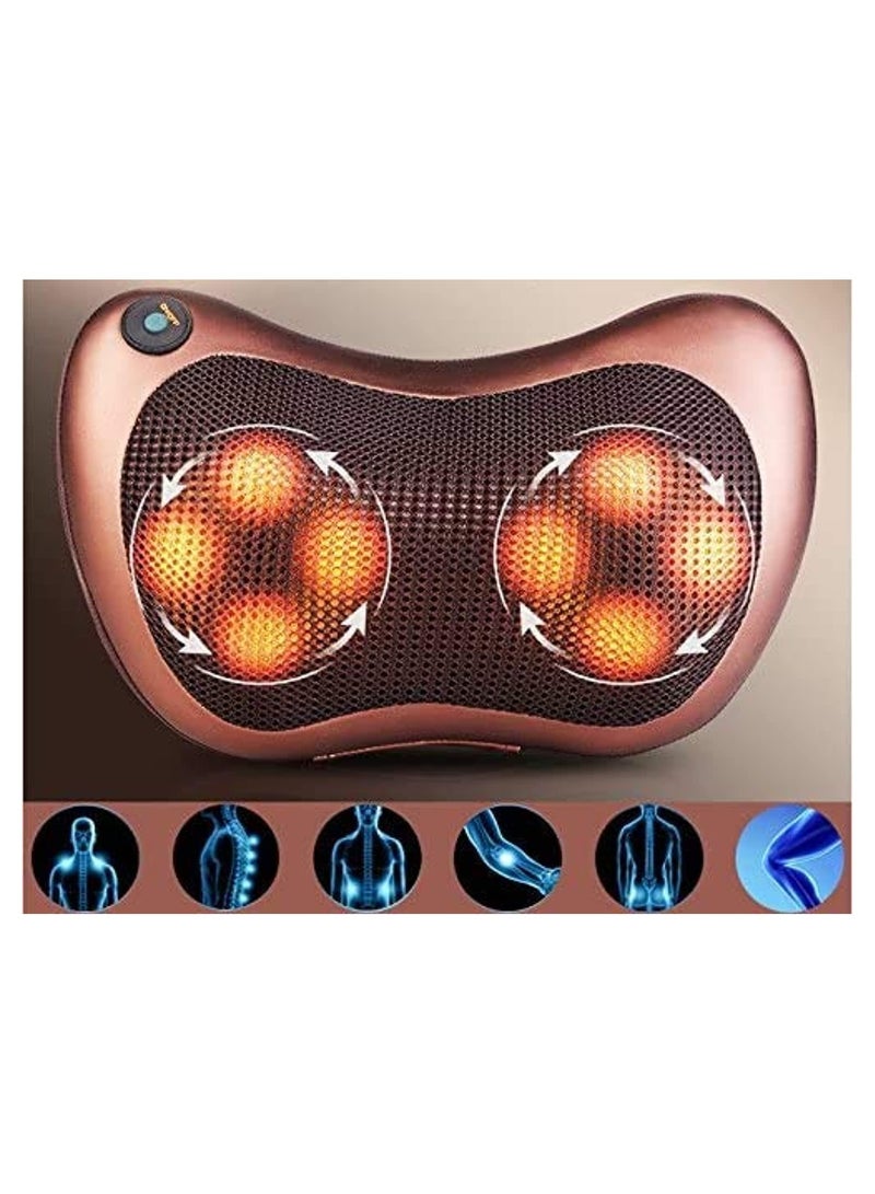 Loquat Neck Massage Pillow And Shoulders, Adomen, Legs Back Massager Relaxation By 8 Head With Magnet Vibrator Electric Heating Kneading Therapy - Image 2