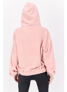 NIA Women Hooded Long Sleeves Textured Sweatshirt, Light Pink  - Image 3