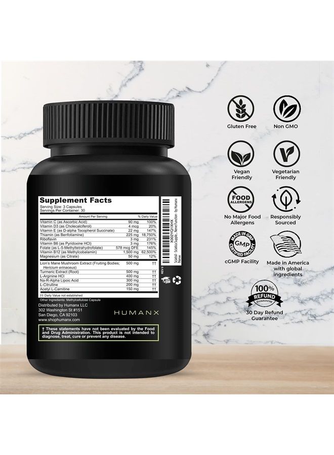 HUMANX Sciatica Focused Formula - Nerve Support Supplement with Stabilized R-Lipoic Acid for Extra Strength - Vitamins Promoting Healthy Back, Hips, Leg, Feet - Neuropathy Supplements - Sciatisil - Image 3