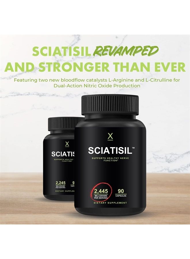 HUMANX Sciatica Focused Formula - Nerve Support Supplement with Stabilized R-Lipoic Acid for Extra Strength - Vitamins Promoting Healthy Back, Hips, Leg, Feet - Neuropathy Supplements - Sciatisil - Image 2