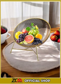 ZCM-HAPPY Gold-Edged Fruits and Snacks Tray for Living Room Coffee Table and Office Display  - Image 1