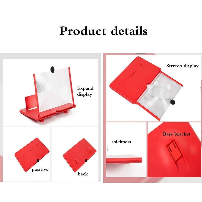 Lightweight Display Enlarger - Compact HD Tool That Enlarges Your Mobile Screen for Comfortable Viewing of Films, Sports Broadcasts and Interactive Games (REd) - Image 4
