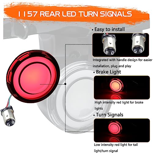 MotoParAcc Smoked 1157 Front Rear LED Turn Signals 2 Inch Bullet Motorcycle Brake Taillights for Harley Touring Road King Sportster Softail Electra Glide Iron 8834Pcs - Image 3