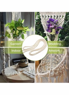 Excefore Natural Cotton Rope 8 Strand Braided Cotton String for Craft Knitting Thread for Wall Hanging and DIY Crafts  - Image 5