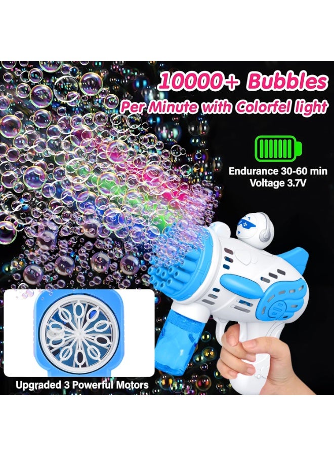 ARGT مسدس فقاعات للأطفال - 30 فتحة ماكينة فقاعات أوتوماتيكية مع ضوء LED وحل فقاعات، لعبة صيفية خارجية - Image 2