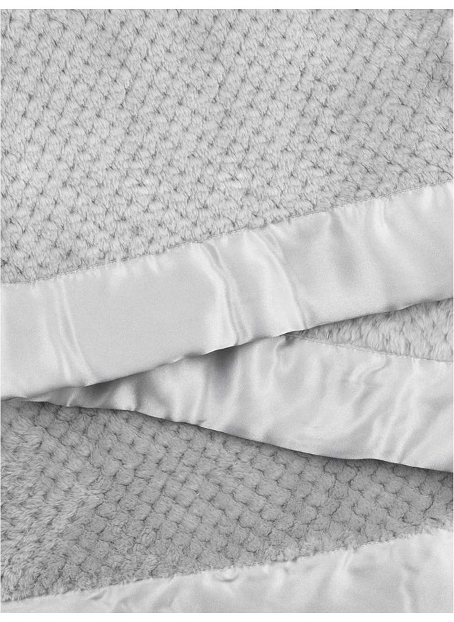 Little Giraffe Little Giraffe Honeycomb Baby Blanket 29" x 35", Silver  - Image 2