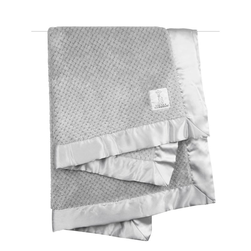 Little Giraffe Honeycomb Baby Blanket 29" x 35", Silver - Image 1