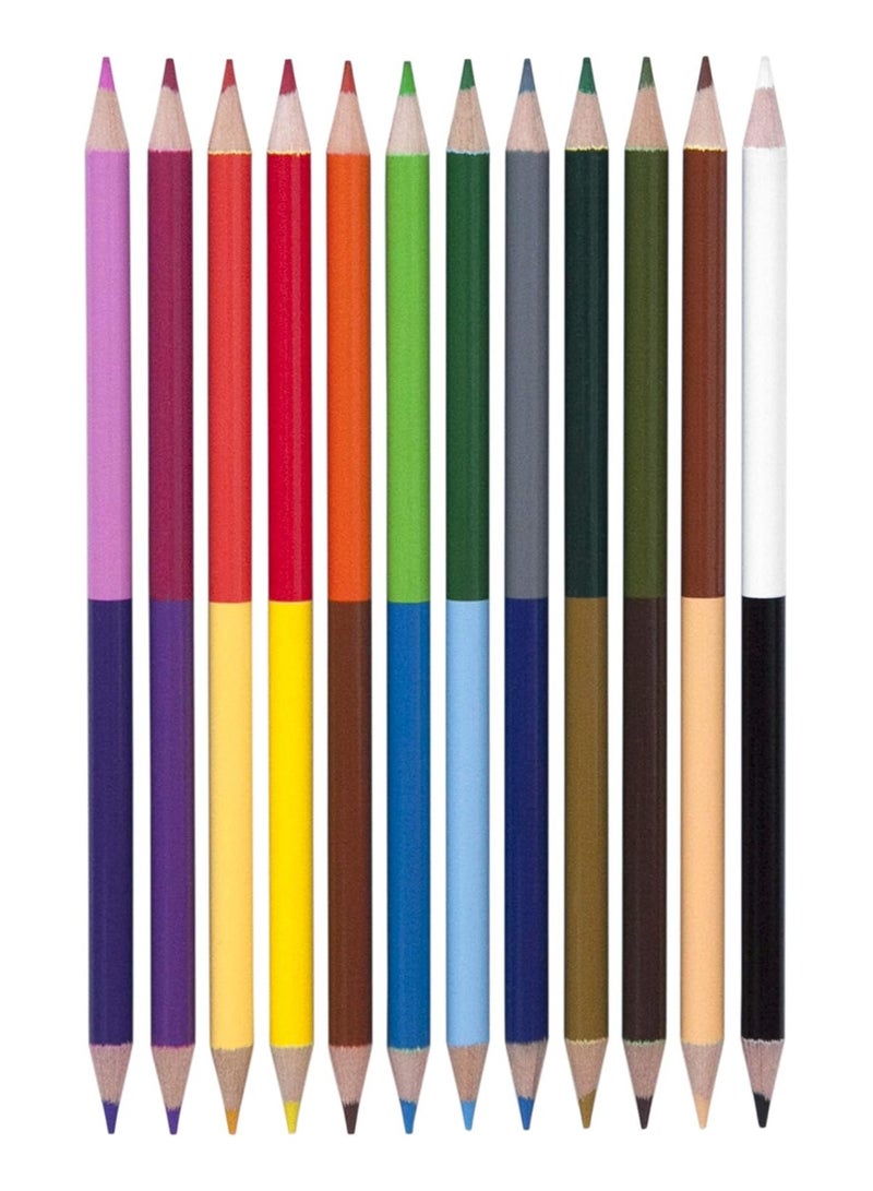 Yoobi Colored Pencils Set Double Ended for Kids and Adults pack of 12 - Image 1