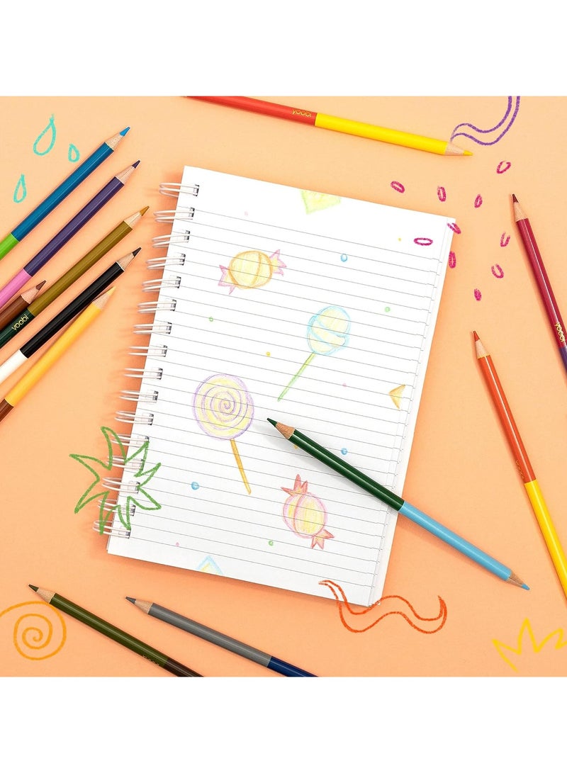 Yoobi Colored Pencils Set Double Ended for Kids and Adults pack of 12 - Image 4