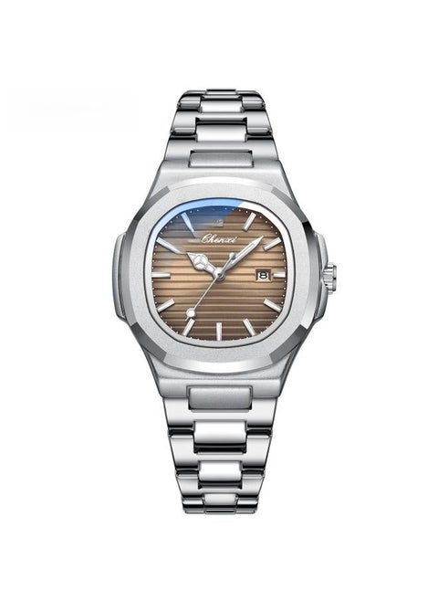 Dawn Hot Steel Band Watch Couple Luminous Waterproof Simple Fashion Business Calendar Quartz For Men And Women