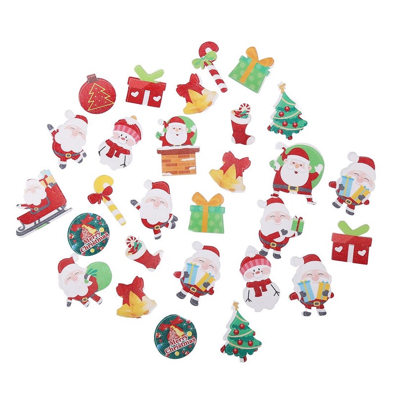 GEORLD Set of 48 Wafer Edible Cupcake Toppers Christmas Paper Cake Decoration