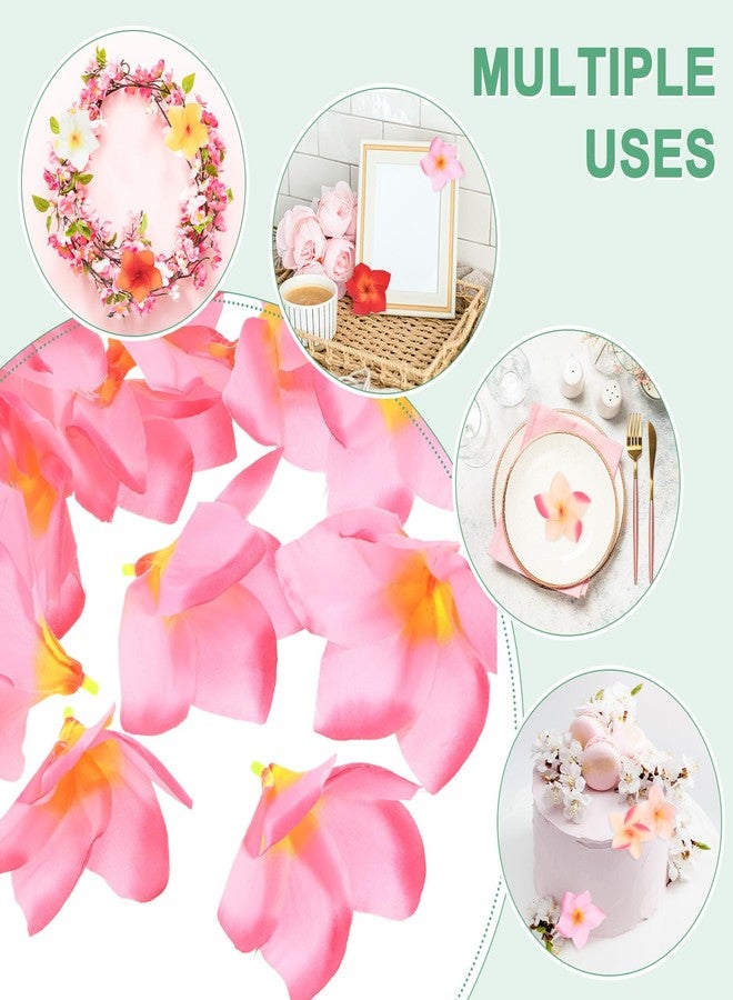 M METERXITY 10-Pack Artificial Plumeria Flowers, Fake Silk Heads Flower Hawaiian Plumeria Petal for DIY Crafts/Dress/Wedding/Party Decoration [Pink, 3.9"/ 10cm] - Image 5