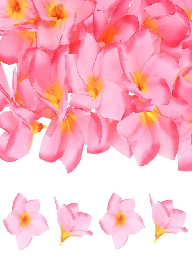 M METERXITY 10-Pack Artificial Plumeria Flowers, Fake Silk Heads Flower Hawaiian Plumeria Petal for DIY Crafts/Dress/Wedding/Party Decoration [Pink, 3.9"/ 10cm] - Image 1