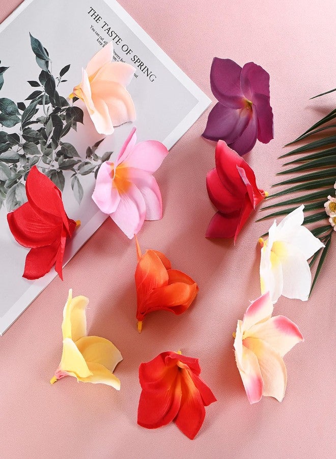 M METERXITY 10-Pack Artificial Plumeria Flowers, Fake Silk Heads Flower Hawaiian Plumeria Petal for DIY Crafts/Dress/Wedding/Party Decoration [Pink, 3.9"/ 10cm] - Image 4