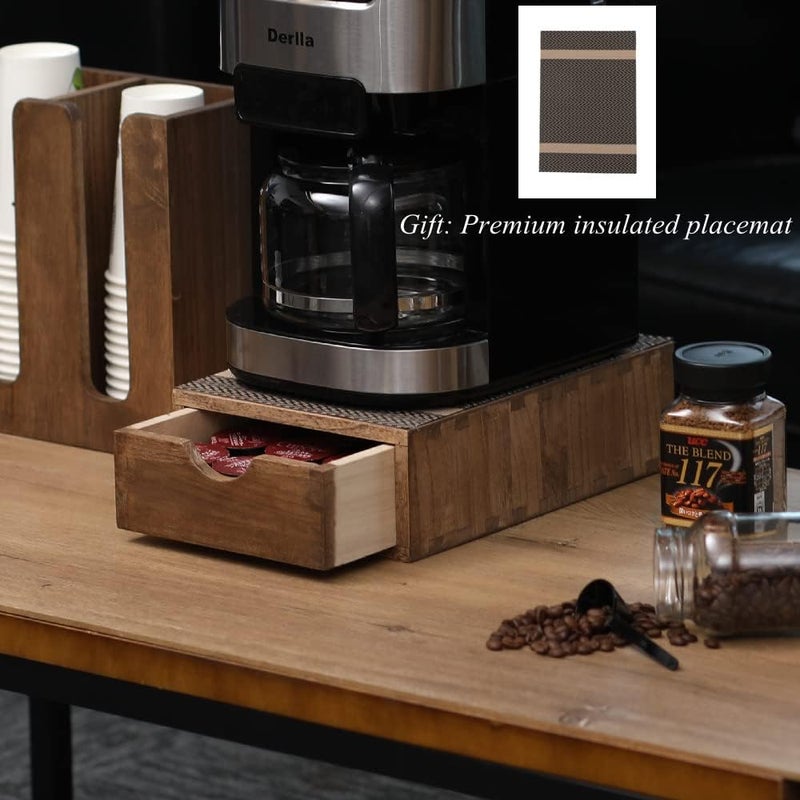 DDYURI Coffee Pod Holders 1-Layer 1-Drawer Dark Brown (CF1D1C-DK) - Image 4