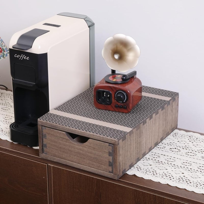 DDYURI Coffee Pod Holders 1-Layer 1-Drawer Dark Brown (CF1D1C-DK) - Image 3
